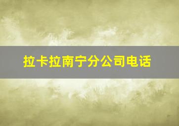 拉卡拉南宁分公司电话