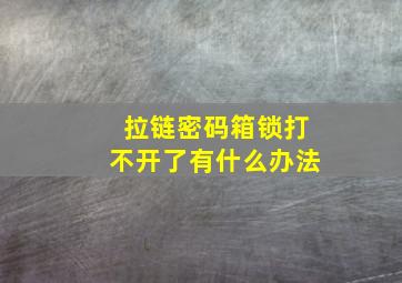 拉链密码箱锁打不开了有什么办法