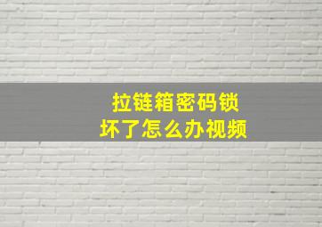 拉链箱密码锁坏了怎么办视频