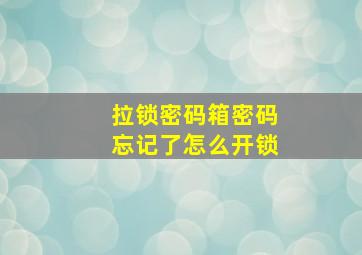 拉锁密码箱密码忘记了怎么开锁