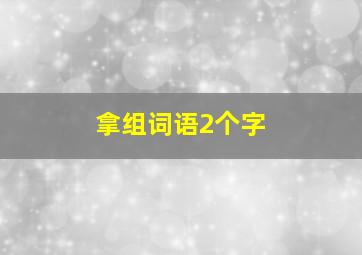 拿组词语2个字