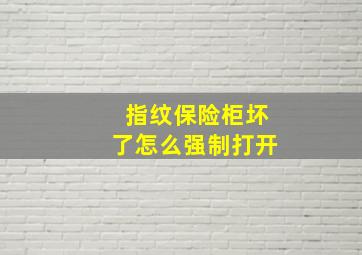 指纹保险柜坏了怎么强制打开