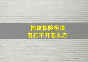 指纹保险柜没电打不开怎么办