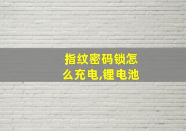 指纹密码锁怎么充电,锂电池