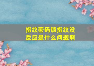 指纹密码锁指纹没反应是什么问题啊