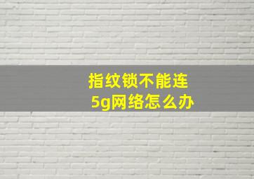 指纹锁不能连5g网络怎么办