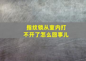 指纹锁从室内打不开了怎么回事儿