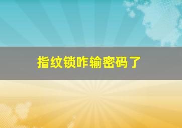 指纹锁咋输密码了