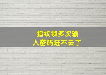 指纹锁多次输入密码进不去了