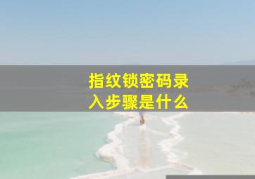 指纹锁密码录入步骤是什么