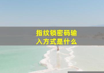 指纹锁密码输入方式是什么