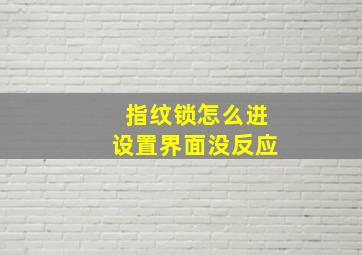 指纹锁怎么进设置界面没反应