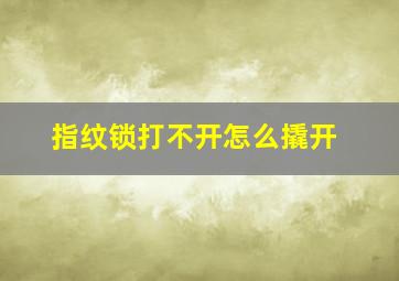 指纹锁打不开怎么撬开