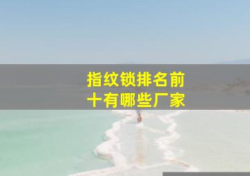 指纹锁排名前十有哪些厂家