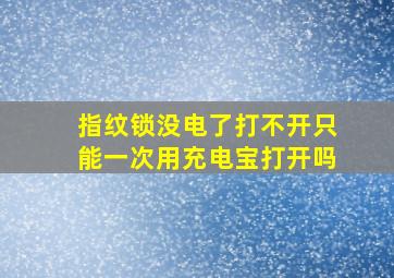 指纹锁没电了打不开只能一次用充电宝打开吗