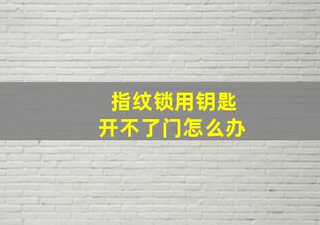 指纹锁用钥匙开不了门怎么办