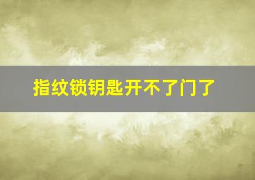 指纹锁钥匙开不了门了