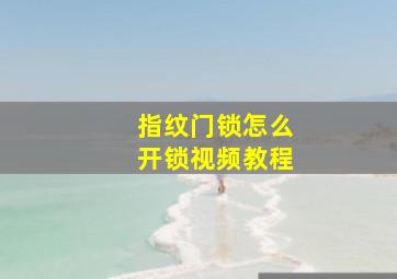 指纹门锁怎么开锁视频教程