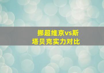 挪超维京vs斯塔贝克实力对比