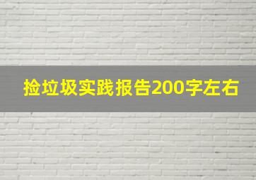 捡垃圾实践报告200字左右