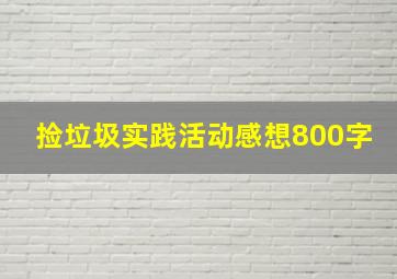 捡垃圾实践活动感想800字