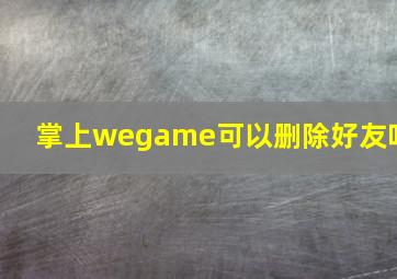 掌上wegame可以删除好友吗