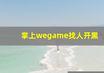 掌上wegame找人开黑