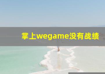 掌上wegame没有战绩