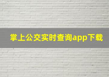 掌上公交实时查询app下载