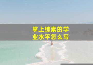 掌上综素的学业水平怎么写