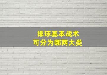 排球基本战术可分为哪两大类