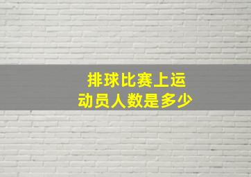 排球比赛上运动员人数是多少