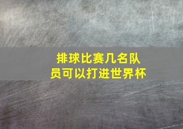 排球比赛几名队员可以打进世界杯