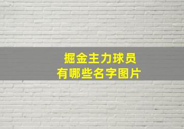 掘金主力球员有哪些名字图片