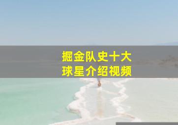 掘金队史十大球星介绍视频