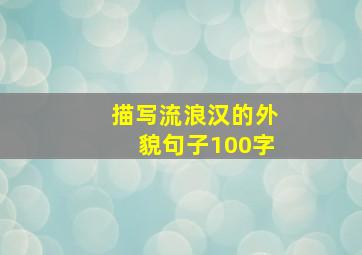 描写流浪汉的外貌句子100字