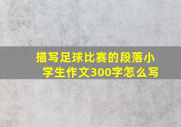 描写足球比赛的段落小学生作文300字怎么写