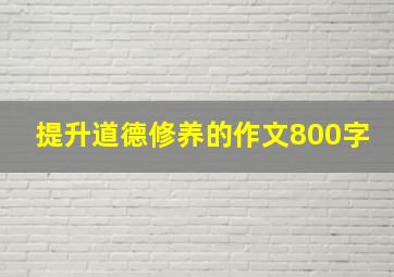 提升道德修养的作文800字