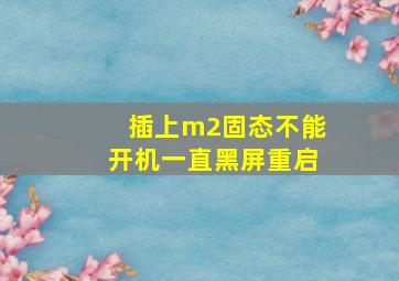 插上m2固态不能开机一直黑屏重启