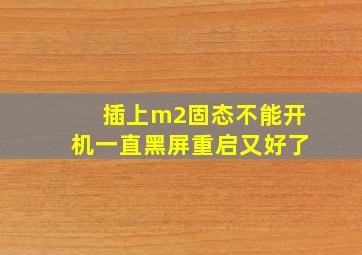 插上m2固态不能开机一直黑屏重启又好了