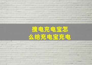 搜电充电宝怎么给充电宝充电