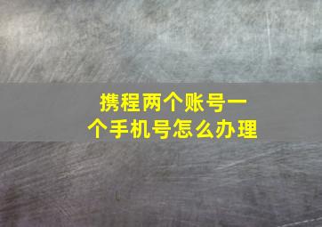 携程两个账号一个手机号怎么办理