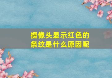 摄像头显示红色的条纹是什么原因呢