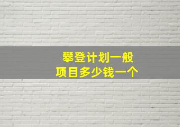 攀登计划一般项目多少钱一个