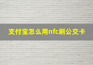 支付宝怎么用nfc刷公交卡