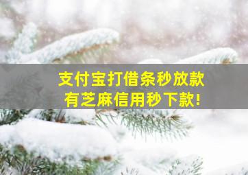 支付宝打借条秒放款有芝麻信用秒下款!