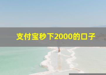 支付宝秒下2000的口子