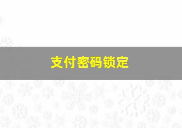 支付密码锁定