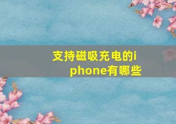 支持磁吸充电的iphone有哪些