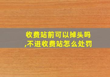 收费站前可以掉头吗,不进收费站怎么处罚